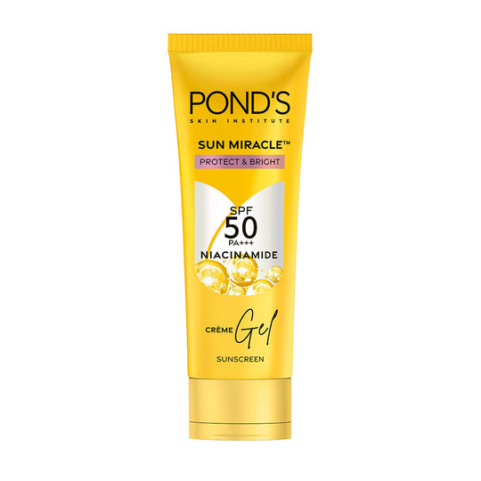 Pond’s Sun Miracle SPF 50 PA+++ Crème Gel Sunscreen - Protect & Bright, With Niacinamide, 100g Buy at Indicrest