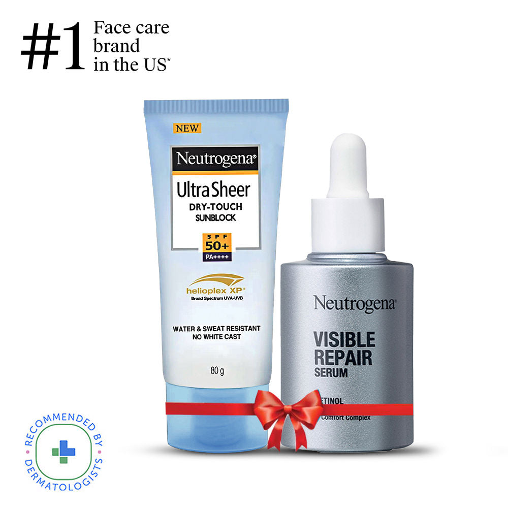 Neutrogena Anti-Ageing Serum, 30ml + Sunscreen, 80g, Combo