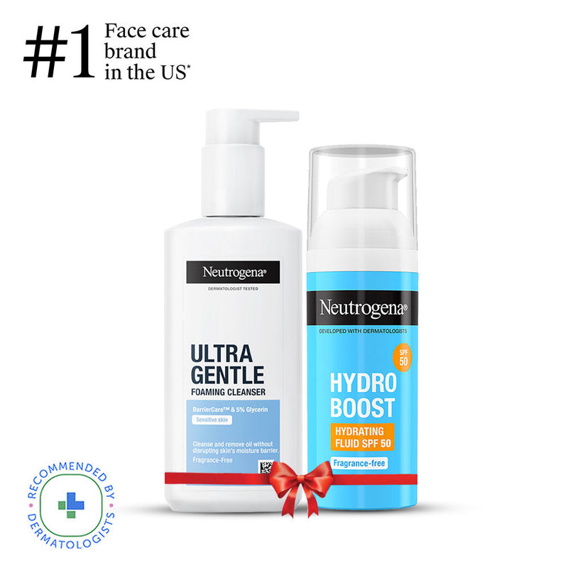 Neutrogena Hydro Boost Face Sunscreen & Ultra Gentle Foaming Face Wash Combo For Sensitive Skin