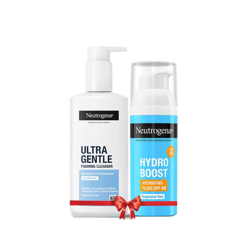 Neutrogena Hydro Boost Face Sunscreen & Ultra Gentle Foaming Face Wash Combo For Sensitive Skin