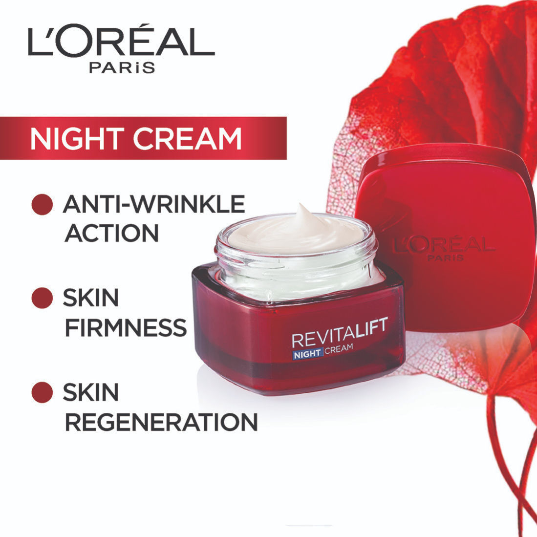 L'Oreal Paris Revitalift Anti-Wrinkle And Firming Night Cream, 50ml Buy at Indicrest Image 3