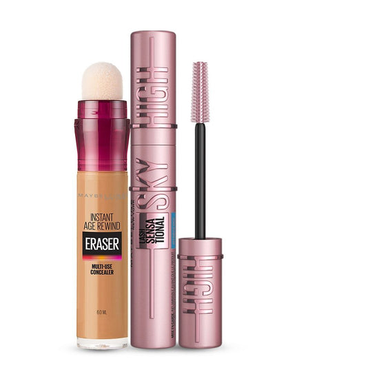 Maybelline New York Conceal & Wink With Instant Eraser Concealer - Caramel + Sky High Mascara Combo, 2 pieces Buy at Indicrest