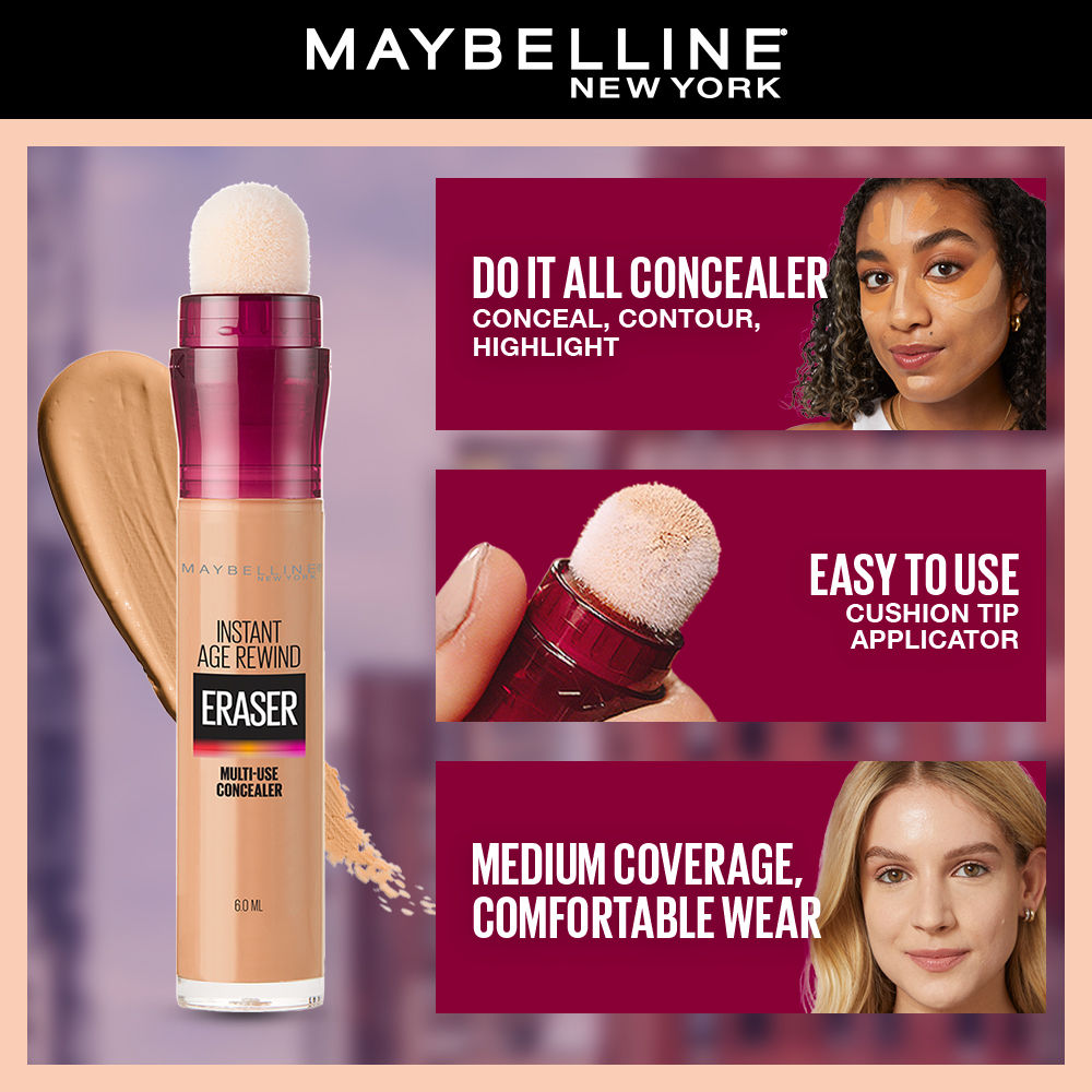 Maybelline New York Conceal & Wink With Instant Eraser Concealer - Caramel + Sky High Mascara Combo, 2 pieces Buy at Indicrest Image 7