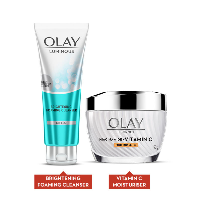 Olay Vitamin C Kit For 2x Glow - Moisturizer Cream, 50g With Free Cleanser, 100g Combo Buy at Indicrest Image 2