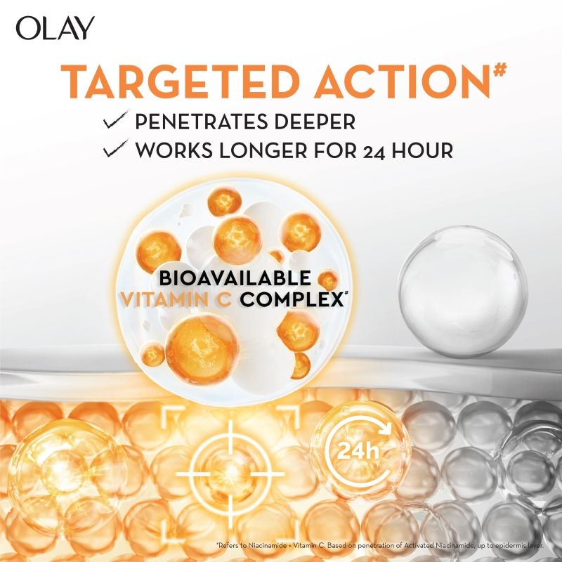 Olay Vitamin C Kit - Super Serum, 30ml With Free Cleanser, Reduces 5 Years Of Stubborn Dark Spots, 100ml Combo, 30ml+100g Buy at Indicrest Image 5