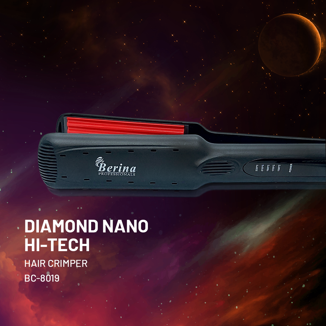 Berina Professional Diamond Nano Hi-Tech Crimper BC-8019 | Defined Waves, Texture & Precision Styling, BC-8019 Buy from Indicrest