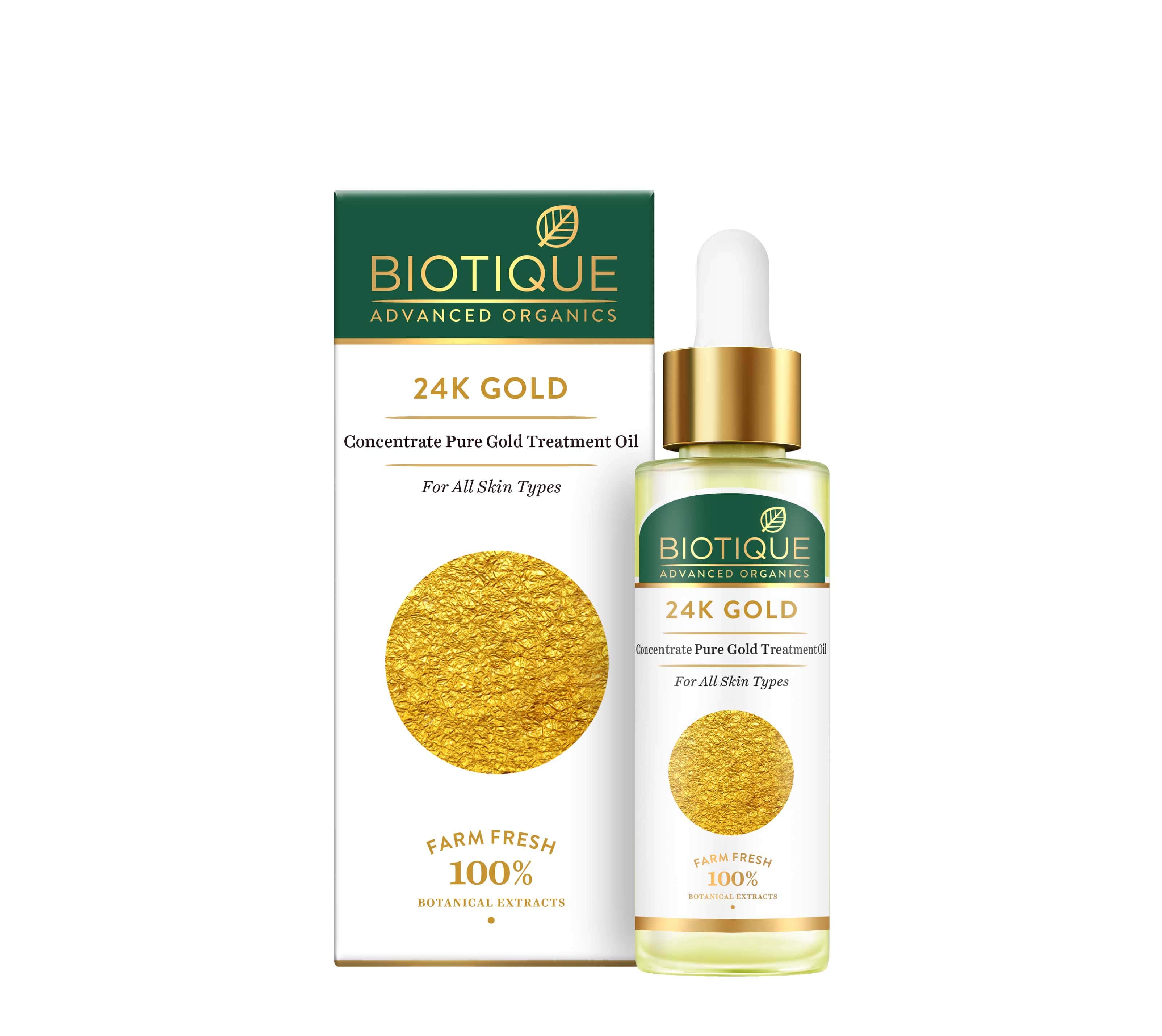 Biotique 24K Gold Treatment Oil Concentrate Pure Gold, 30ml - Buy from Indicrest