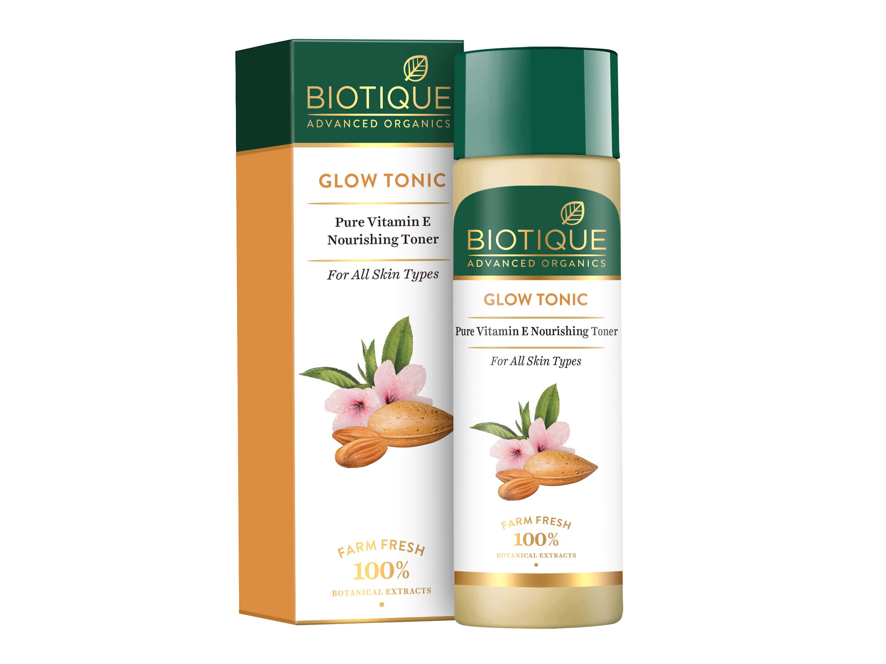 Biotique Glow tonic pure Vitamin E nourishing toner, 120ml - Buy from Indicrest
