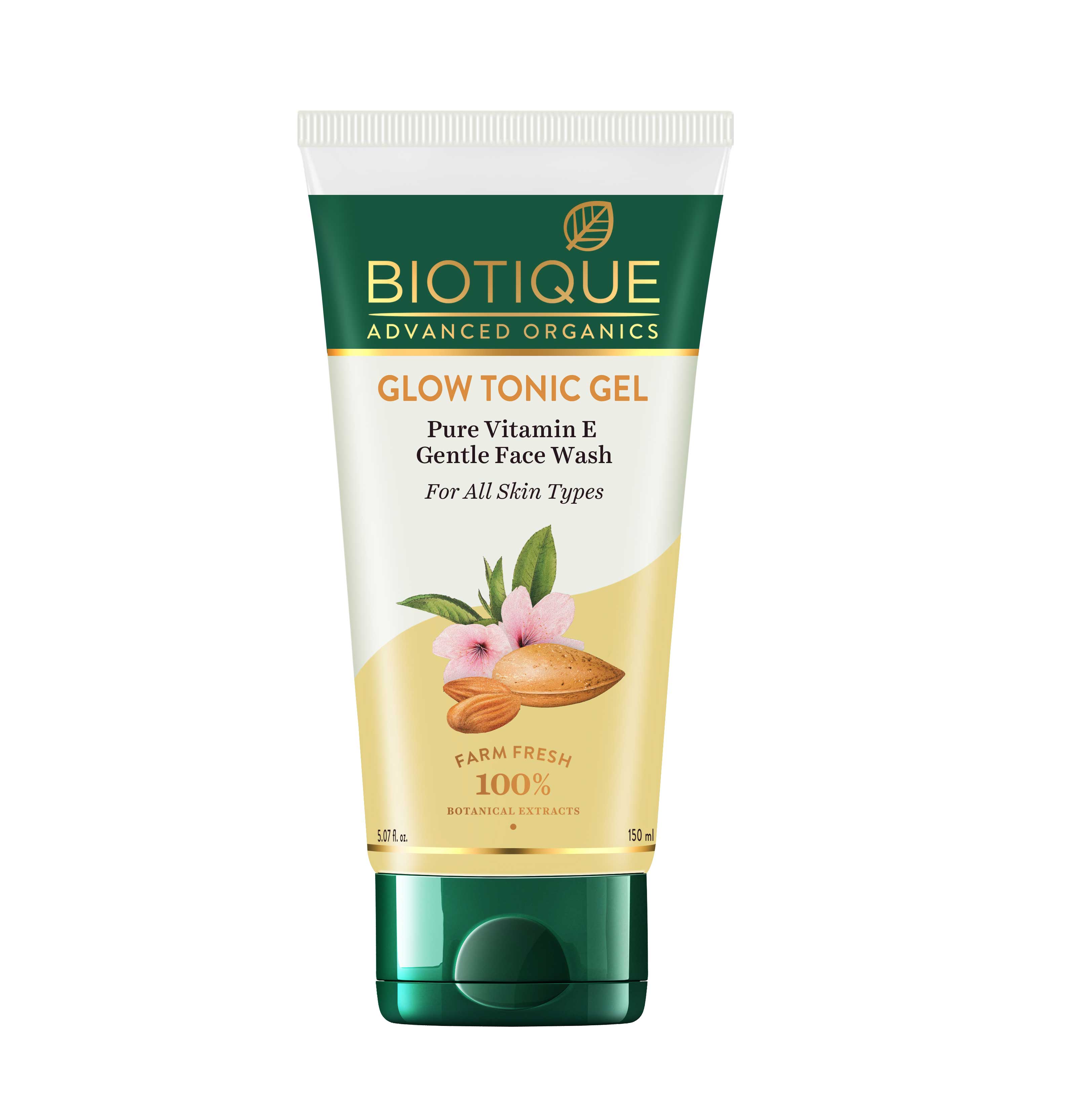 Biotique Glow Tonic Gel Pure Vitamin E Gentle Face Wash, 150ml - Buy from Indicrest