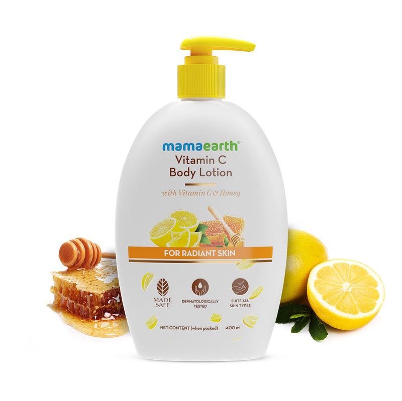 Mamaearth Vitamin C Body Lotion with Vitamin C and Honey for Radiant Skin, 400ml - Buy from Indicrest