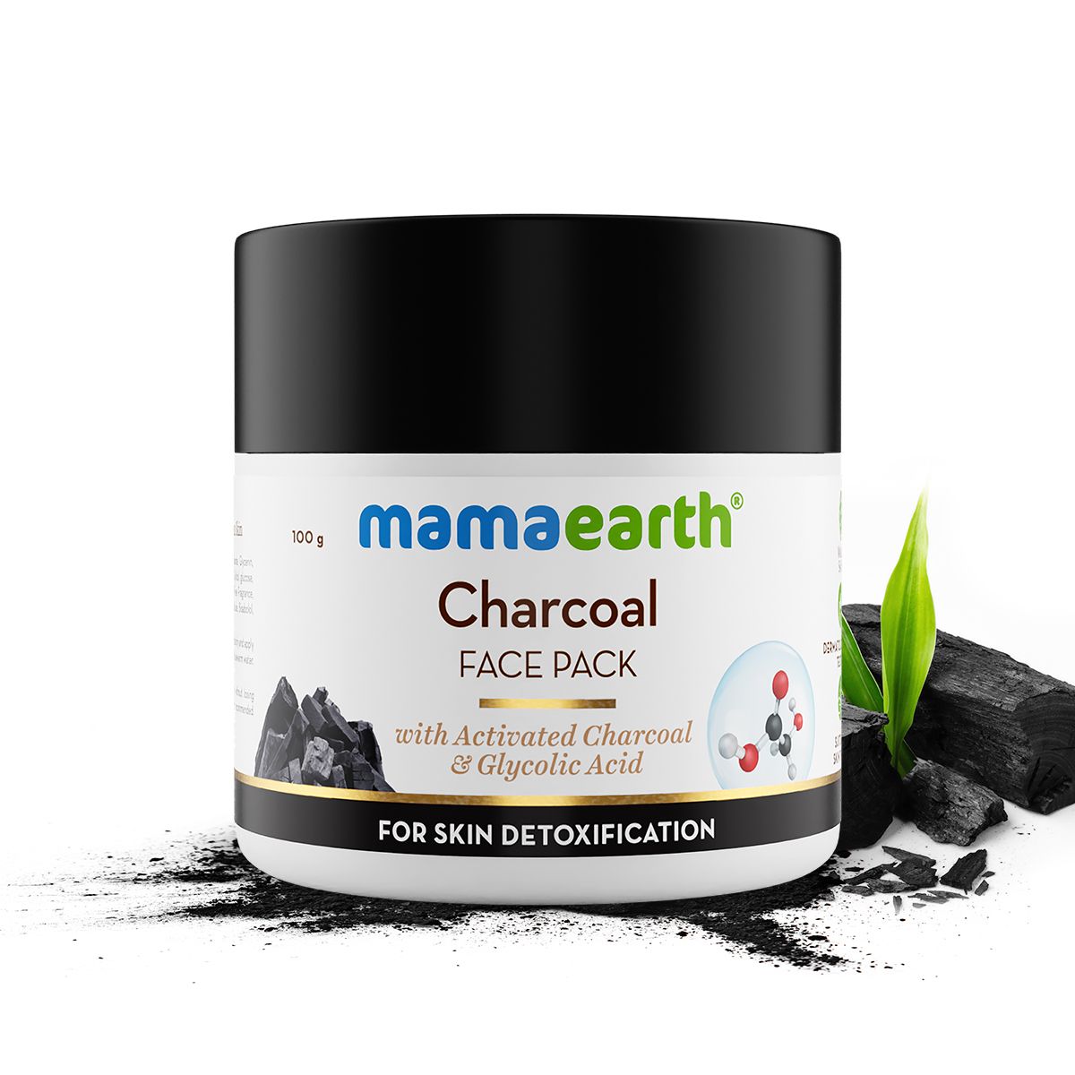 Mamaearth Charcoal Face Pack with Activated Charcoal and Glycolic Acid for Skin Detoxification, 100g - Buy from Indicrest