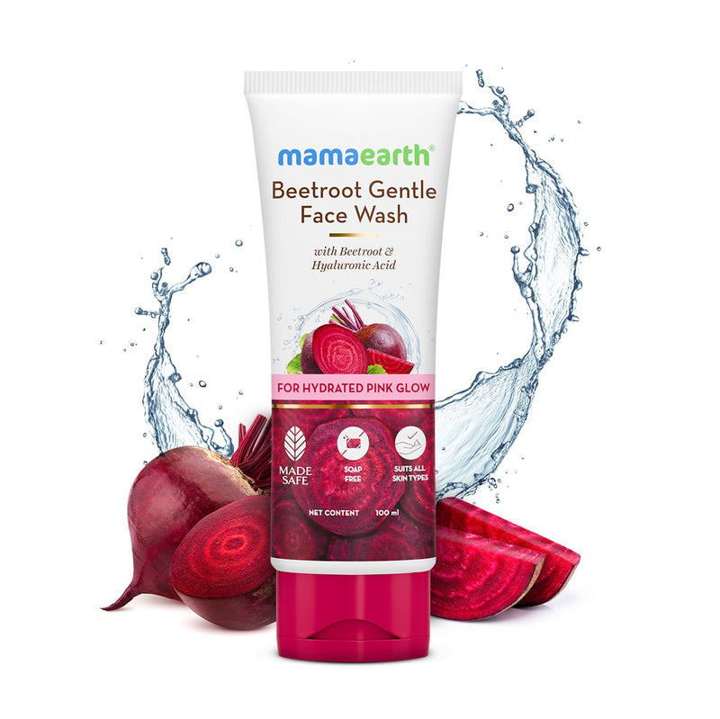 Mamaearth Beetroot Gentle Face Wash With Beetroot & Hyaluronic Acid, 100ml - Buy from Indicrest