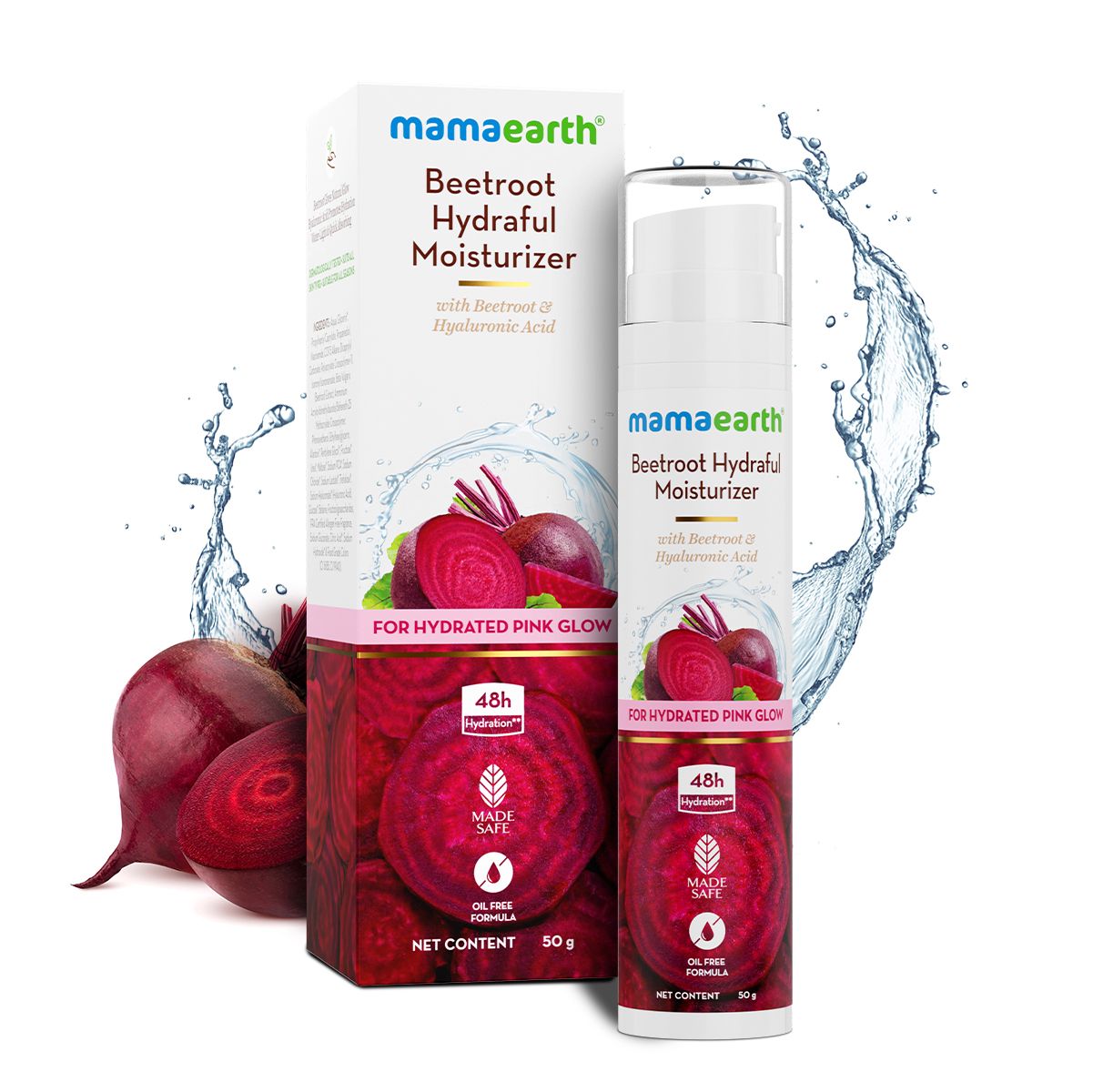Mamaearth Beetroot Hydraful Moisturizer With Beetroot & Hyaluronic Acid, 50g - Buy from Indicrest