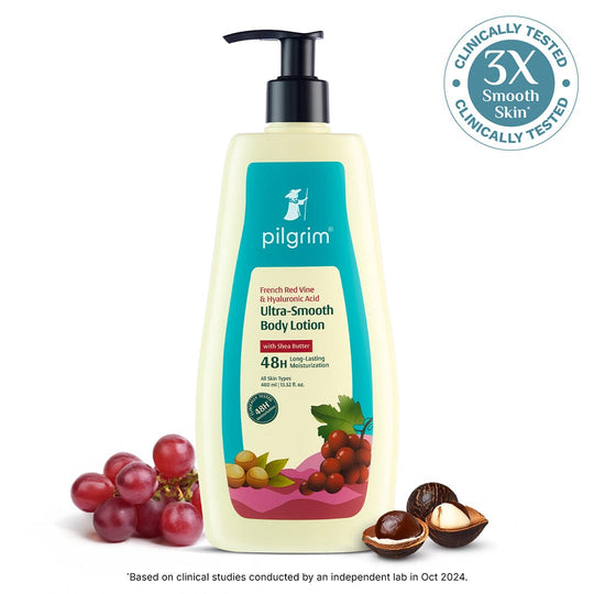 Pilgrim French Red Vine & Hyaluronic Acid Ultra-Smooth Body Lotion, 400ml - Buy from Indicrest