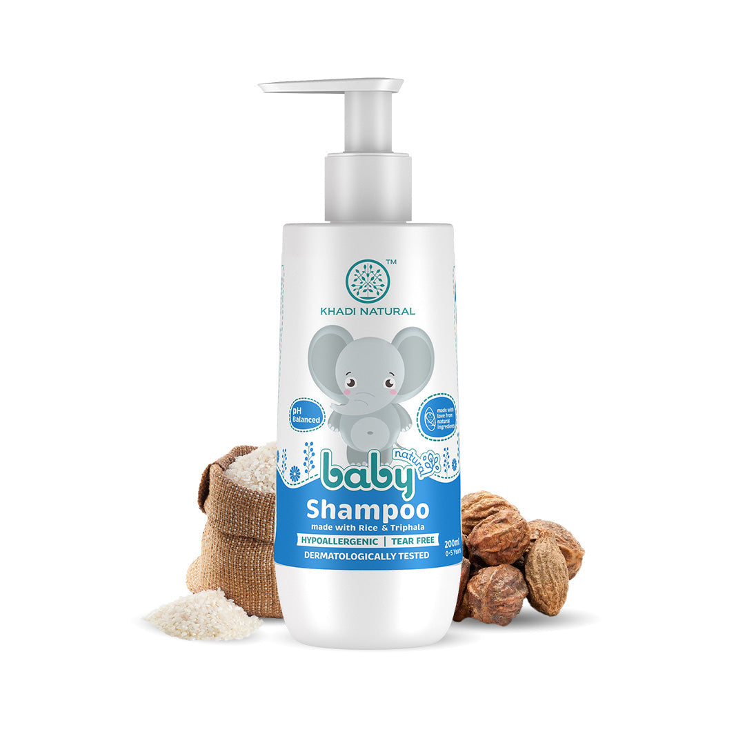 Khadi Natural Baby Hair Cleanser Made with Rice and Triphala, Tear-free Baby Shampoo - 200ml - Image 5 - Buy from Indicrest