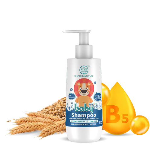 Khadi Natural Baby Hair Cleanser Made With Vitamin B-5 and Wheat Protein, Mild Baby Shampoo - 200ml - Buy from Indicrest