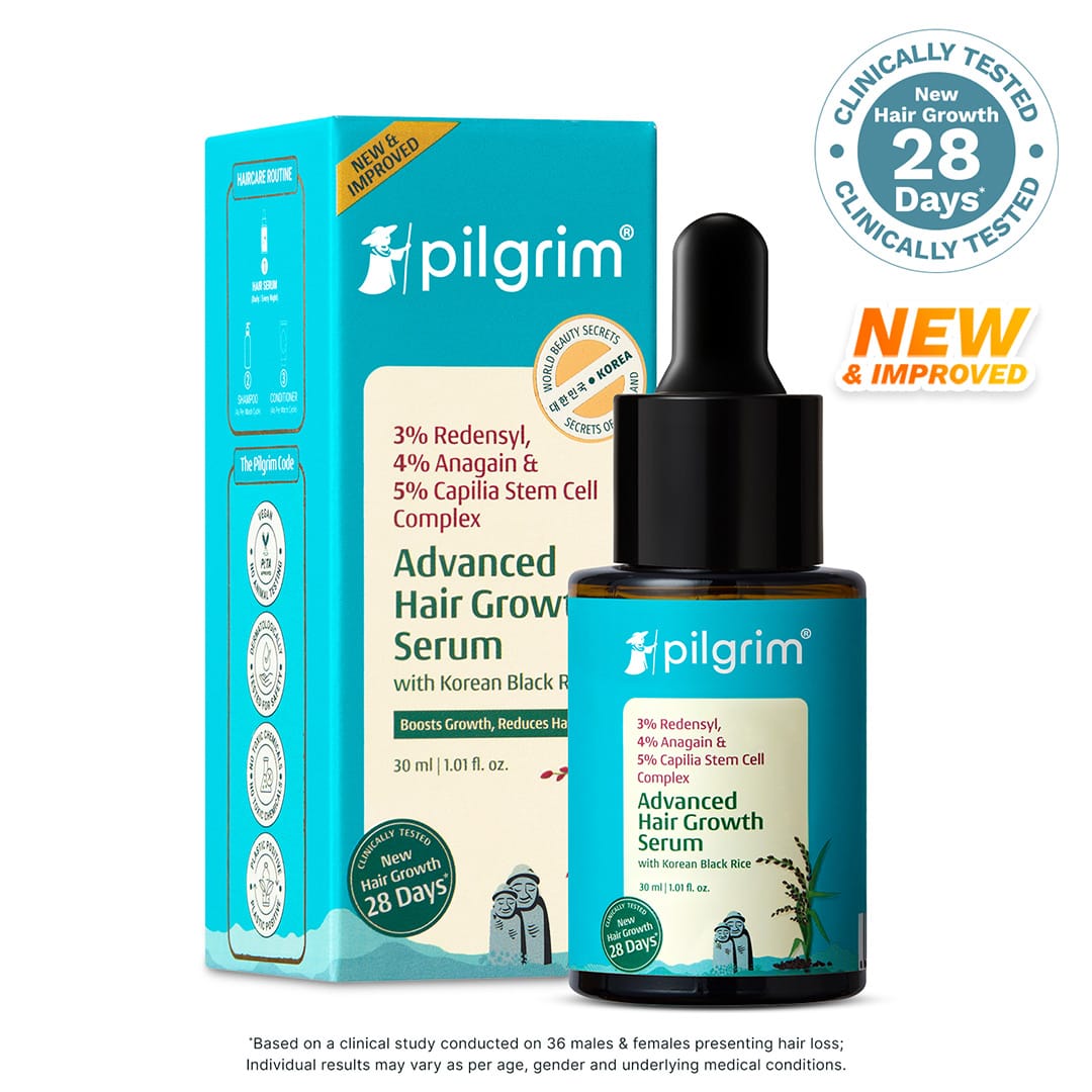 Pilgrim 3% Redensyl, 4% Anagain & 5% Capilia Stem Cell Complex Advanced Hair Growth Serum, 30ml - Buy from Indicrest
