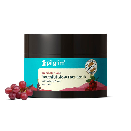 Pilgrim French Red Vine Youthful Glow Face Scrub, 50g - Buy from Indicrest