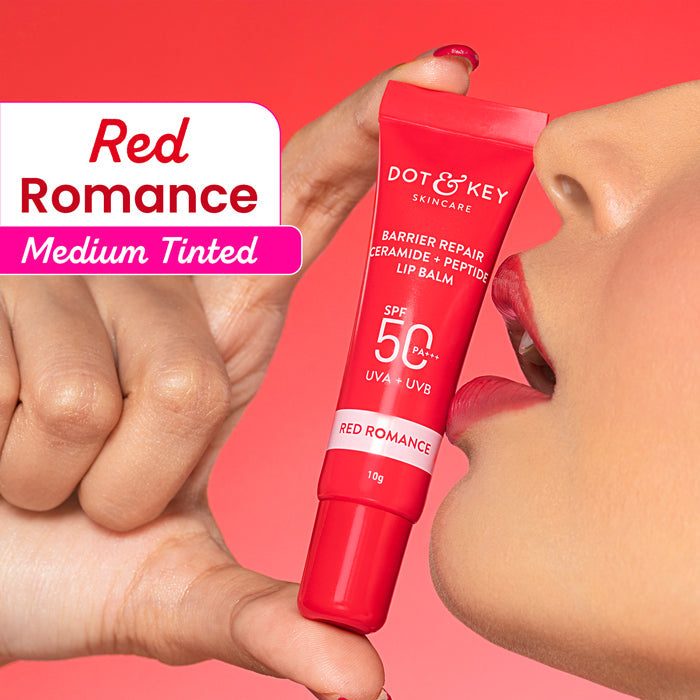 Dot & Key Ceramide + Peptide Lip Balm SPF 50 PA+++, Red Romance