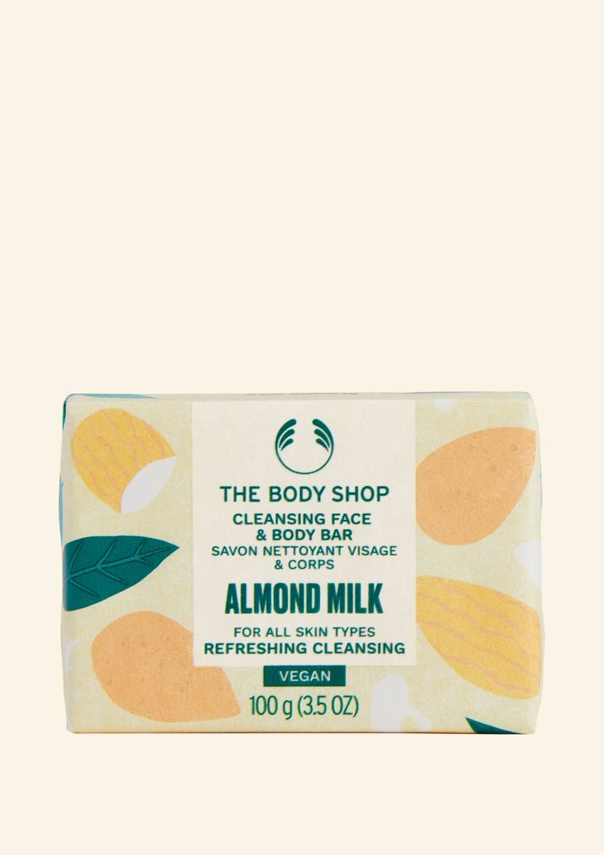 The Body Shop Almond Milk Cleansing Face & Body Bar, 100g