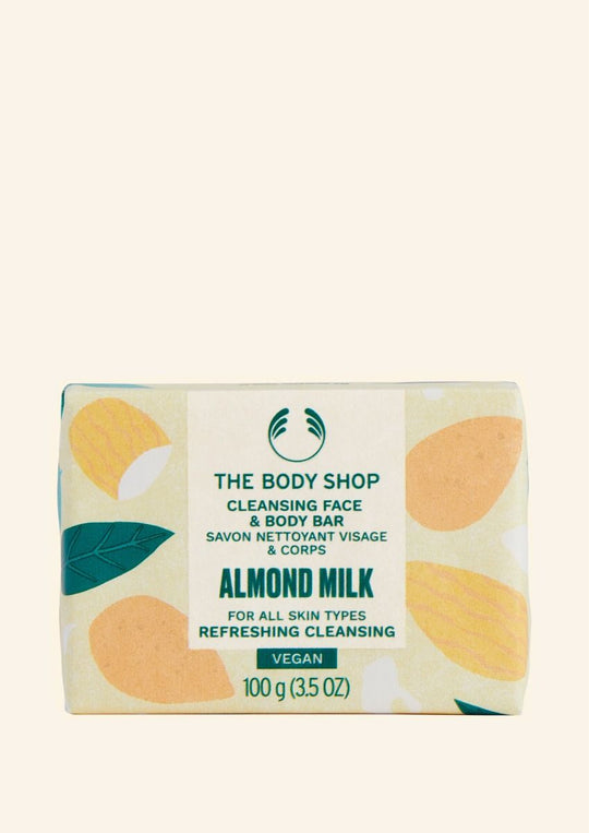 The Body Shop Almond Milk Cleansing Face & Body Bar, 100g Buy at Indicrest