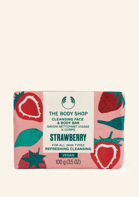 The Body Shop Strawberry Cleansing Face & Body Bar, 100g Buy at Indicrest