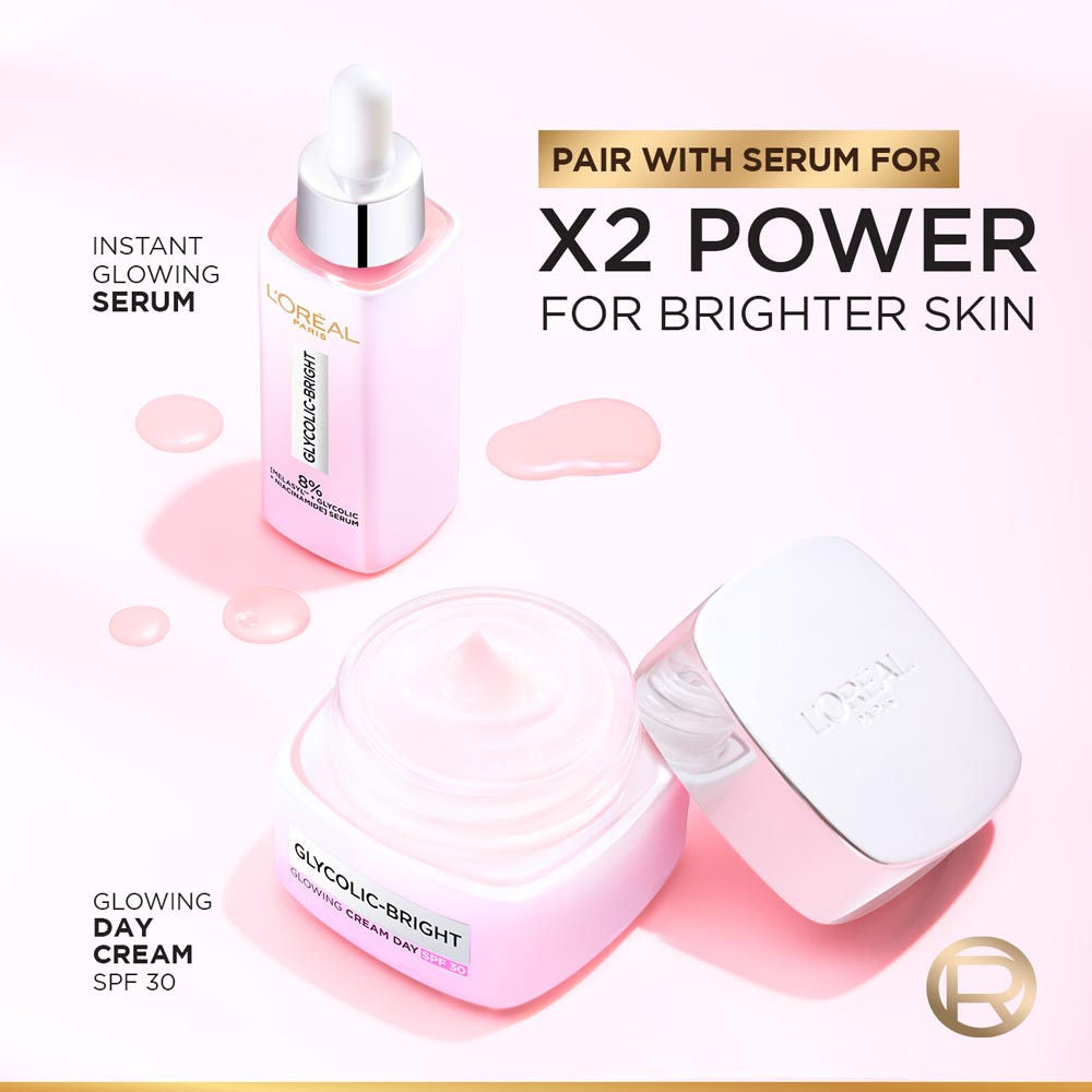 L'Oreal Paris Glycolic Bright Glowing Day Cream SPF 30, 15ml Buy at Indicrest Image 8