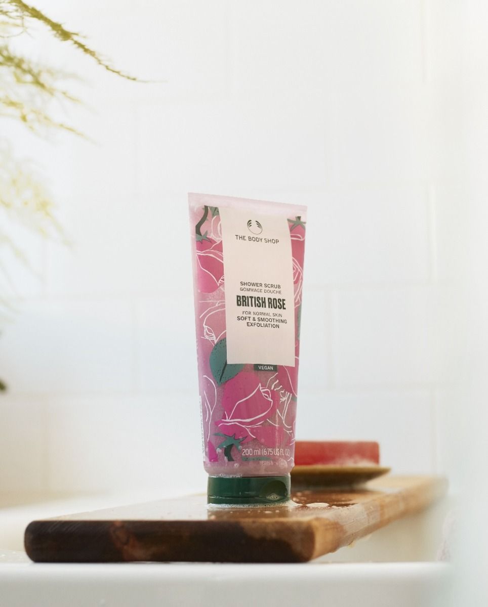 The Body Shop British Rose Shower Scrub, 50ml