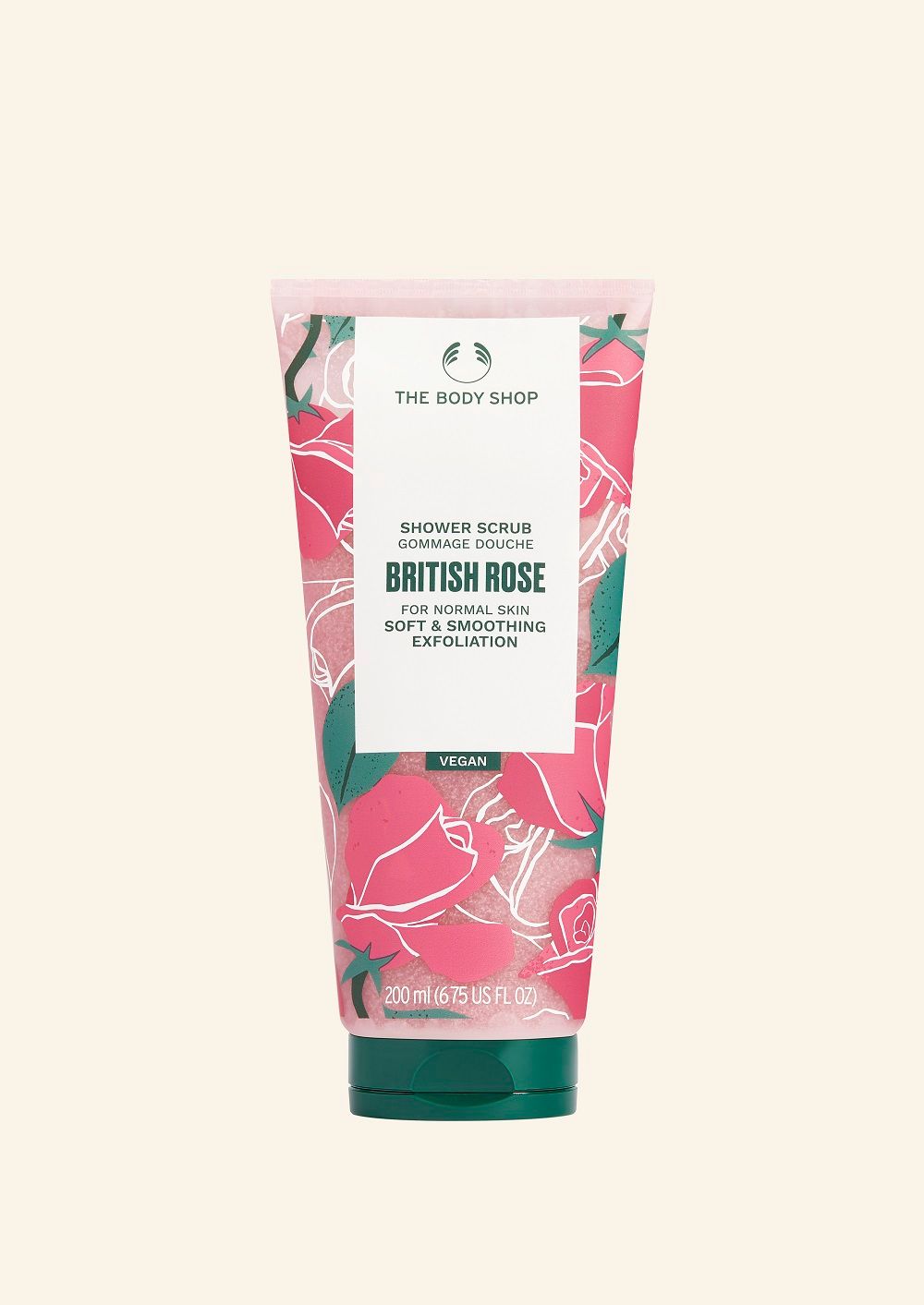 The Body Shop British Rose Shower Scrub, 50ml