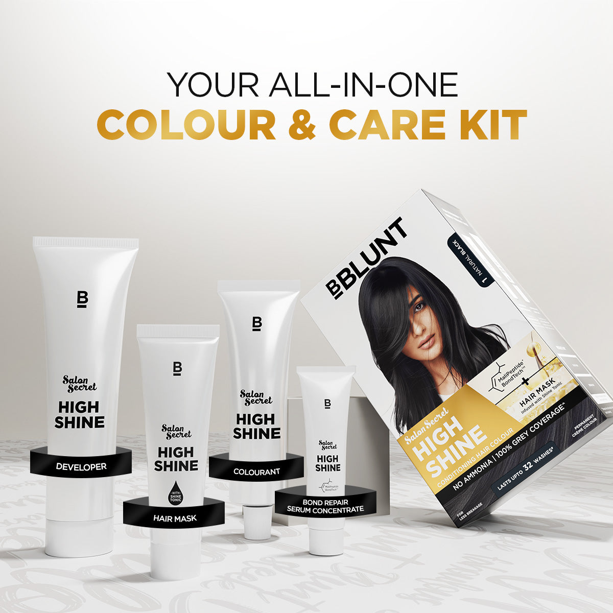 Bblunt High Shine Conditioning Hair Colour, Natural Black Shade 1 - Image 12 - Buy from Indicrest