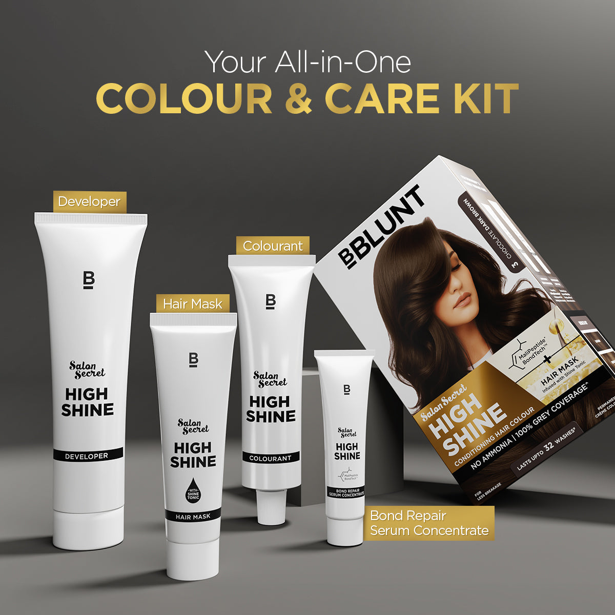 Bblunt High Shine Conditioning Hair Colour Pack of 3, Chocolate Dark Brown Shade 3 Pack of 3 - Image 8 - Buy from Indicrest