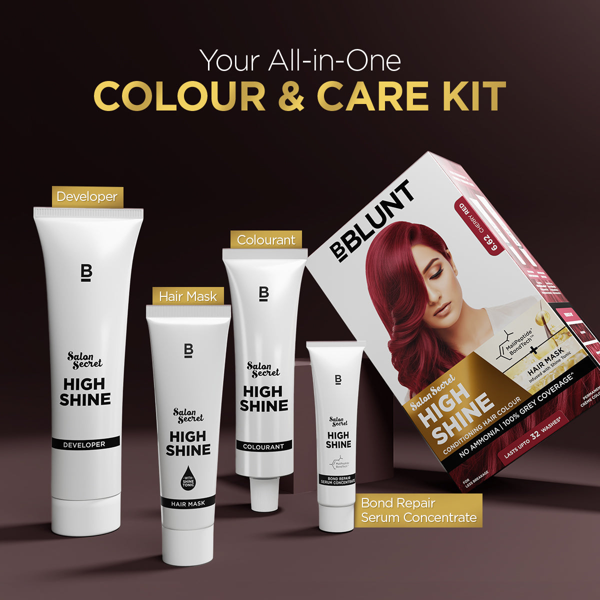 Bblunt High Shine Conditioning Hair Colour Pack of 3, Cherry Red Shade 6.62 Pack of 3 - Image 10 - Buy from Indicrest