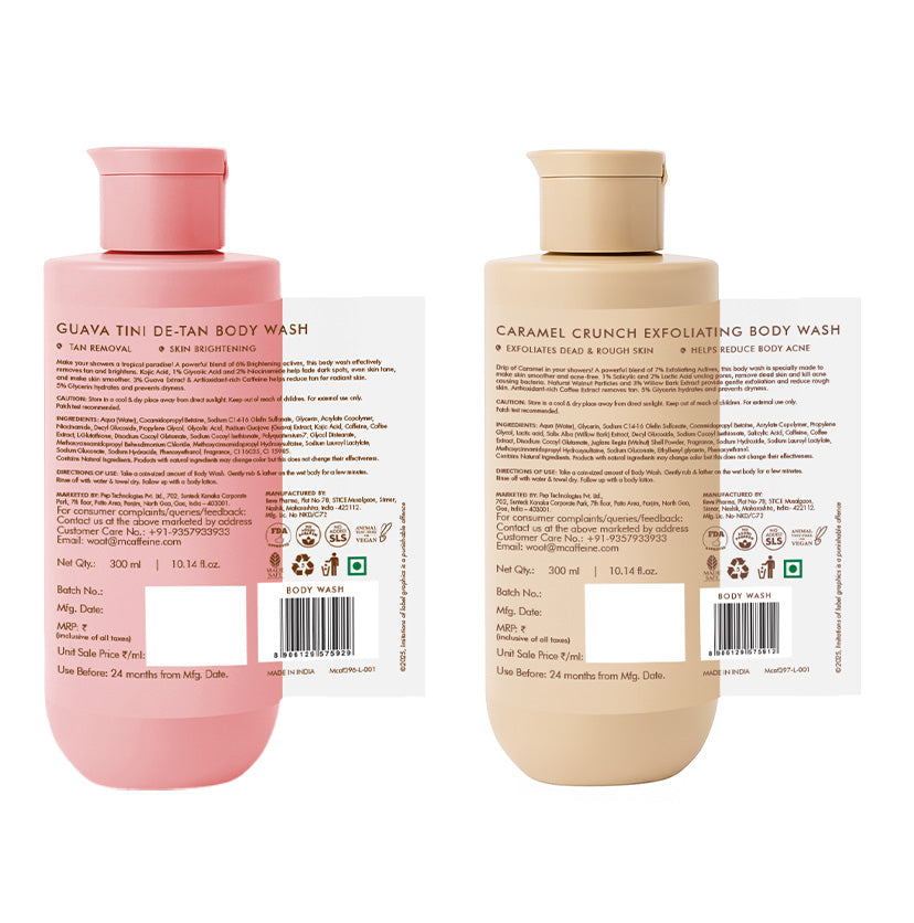 Mcaffeine De-Tan & Exfoliating Body Washes, Set of 2 X 300ml - Image 10 - Buy from Indicrest
