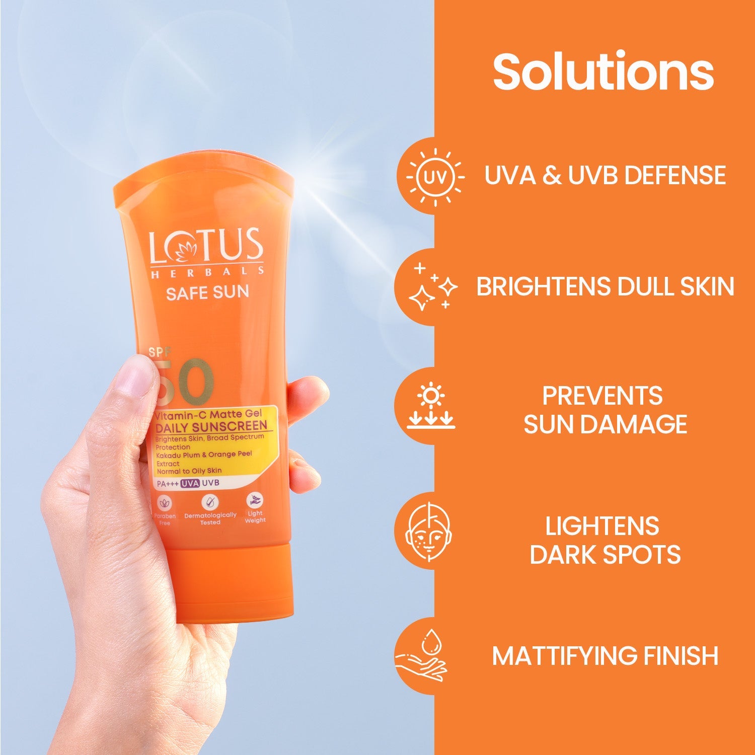 Lotus Herbals Safe Sun Vitamin-C MatteGEL Daily Sunscreen SPF 50, 100g