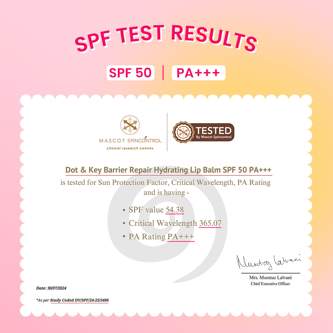 Dot & Key SPF 50+ Barrier Repair Hydrating Lip Balm, Strawberry Red