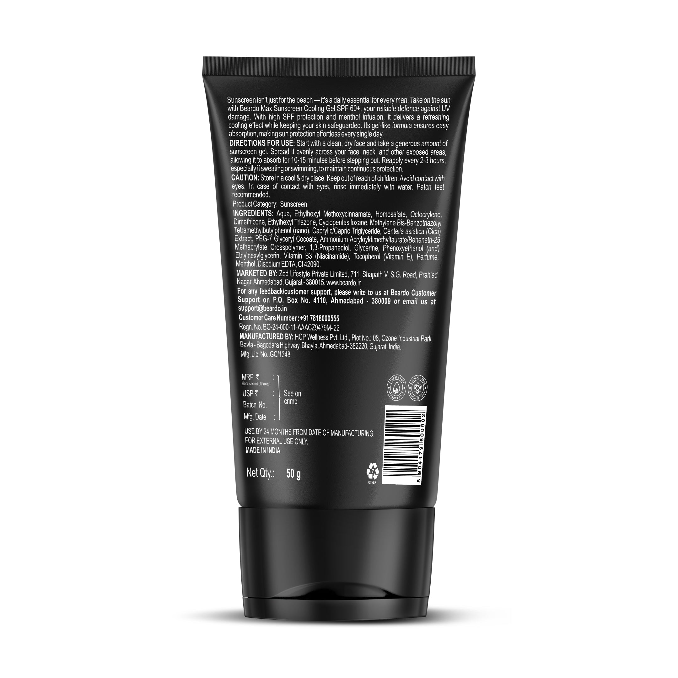 Beardo Max Sunscreen Cooling Gel SPF 60+ PA++++, 50g - Image 10 - Buy from Indicrest