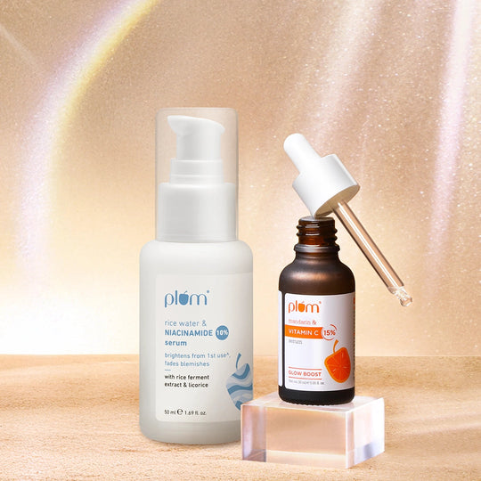 Plum Every Day Glow & Bright Serum Combo | Boosts Glow| Brightens Skin | | Fights Hyperpigmentation | Fades Blemishes Buy at Indicrest