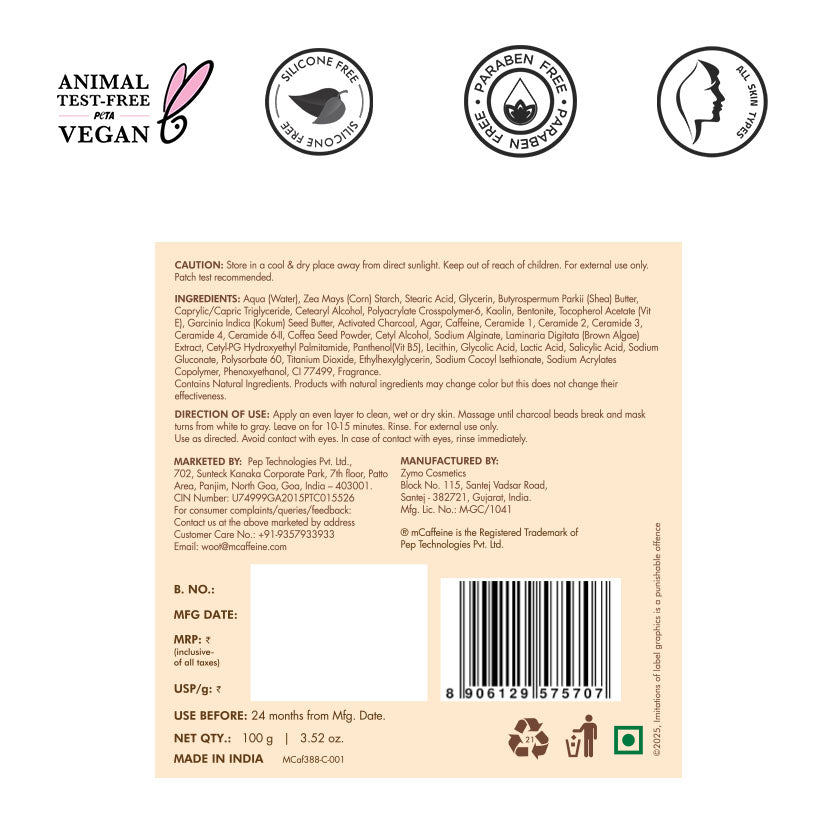 Mcaffeine Pore Cleanse Coffee Cookie Detan Face Mask, 100g - Image 10 - Buy from Indicrest