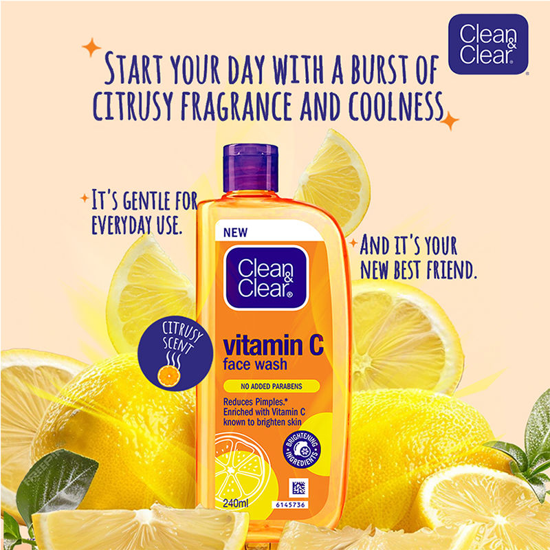 Clean & Clear Vitamin C Face Wash (Buy 1 Get 1 Free), 2 pieces Buy at Indicrest Image 4