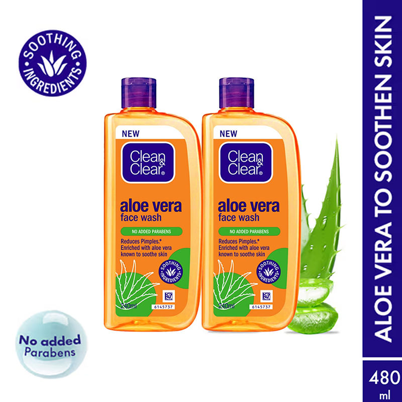 Clean & Clear Aloe Vera Face Wash (Buy 1 Get 1 Free), 2 pieces