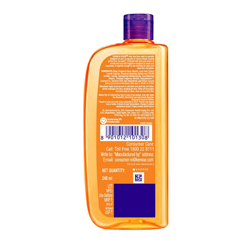 Clean & Clear Aloe Vera Face Wash (Buy 1 Get 1 Free), 2 pieces Buy at Indicrest Image 7