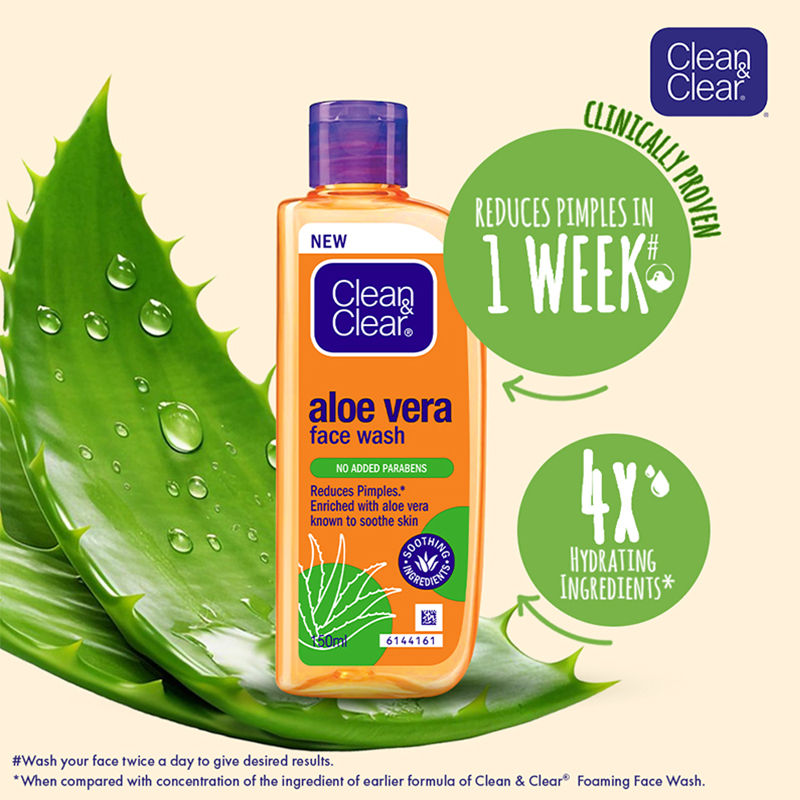 Clean & Clear Aloe Vera Face Wash Gentle Hydrating Cleanser for Oily Skin & Acne (Pack of 3), 3 pieces Buy at Indicrest Image 3