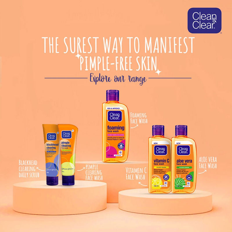 Clean & Clear Aloe Vera Face Wash - Gentle Hydrating Cleanser for Oily Skin & Acne Value Pack Combo, 3 pieces