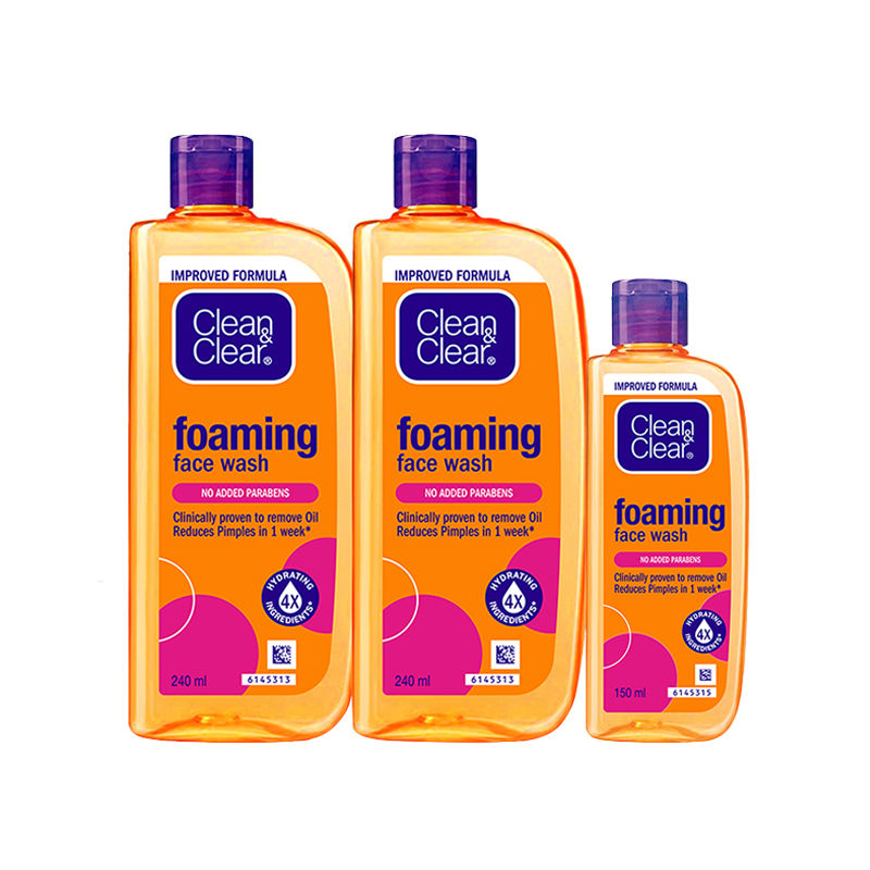 Clean & Clear Foaming Face Wash - Hydrating Cleanser for Oily Skin & Acne Value Pack, 3 pieces Buy at Indicrest Image 9
