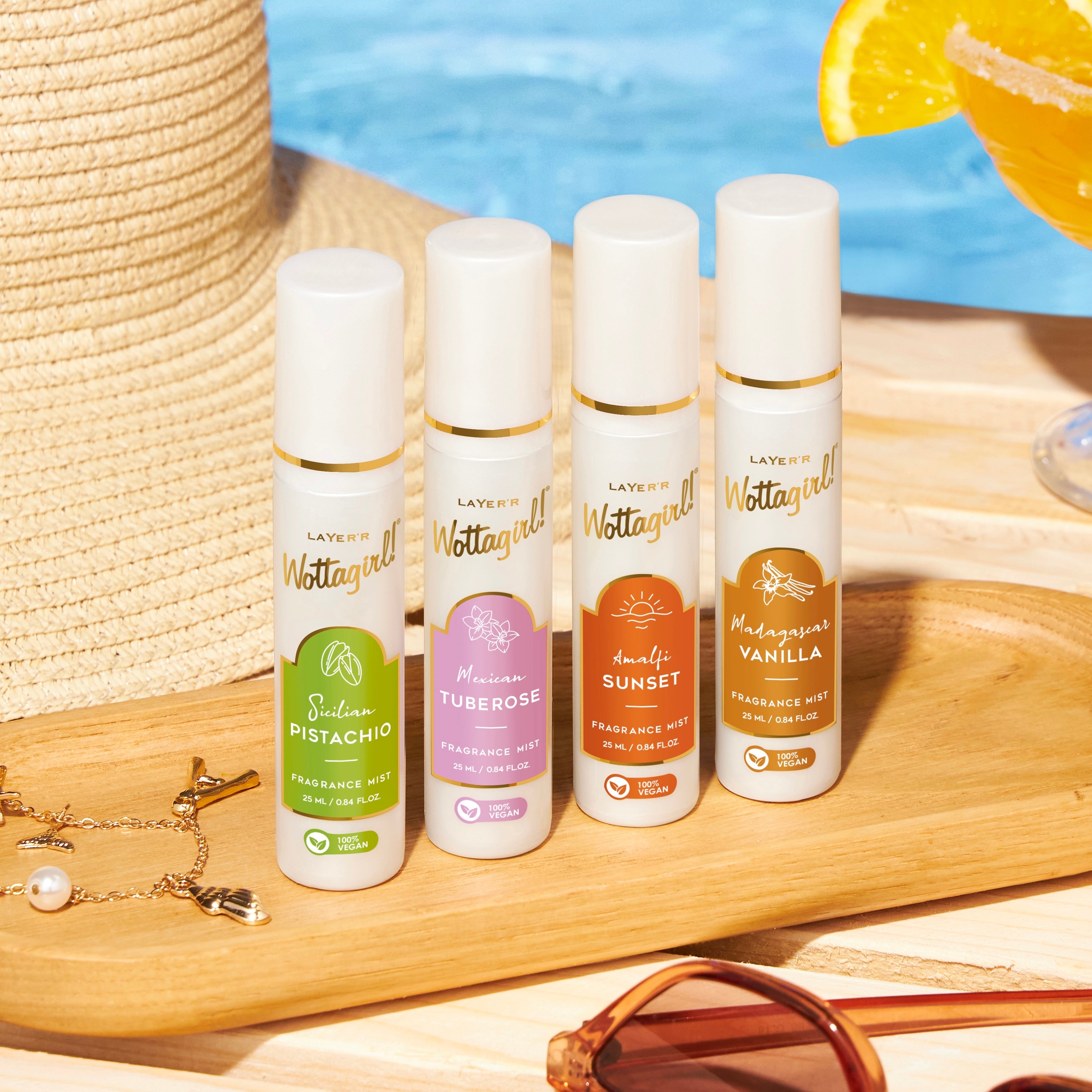 Wottagirl Wottagirl Vegan Fragrance Mist Discovery Set (4 x 25ml) - Travel Size Long-Lasting Perfume Gift Pack - Buy from Indicrest