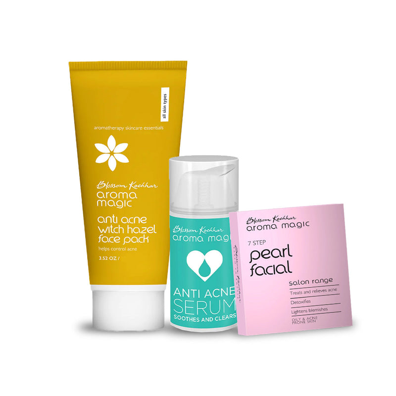 Aroma Magic Pearl Facial Kit - Single Use + Anti  Acne Witch Hazel Face Pack +  Anti Acne Serum, 170g - Buy from Indicrest
