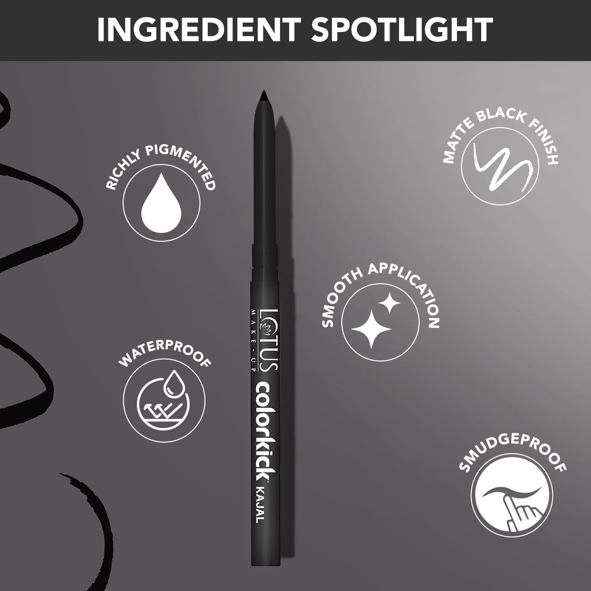 Lotus Herbals Colorkick Kajal - Black (Pack of 2), Pack of 2