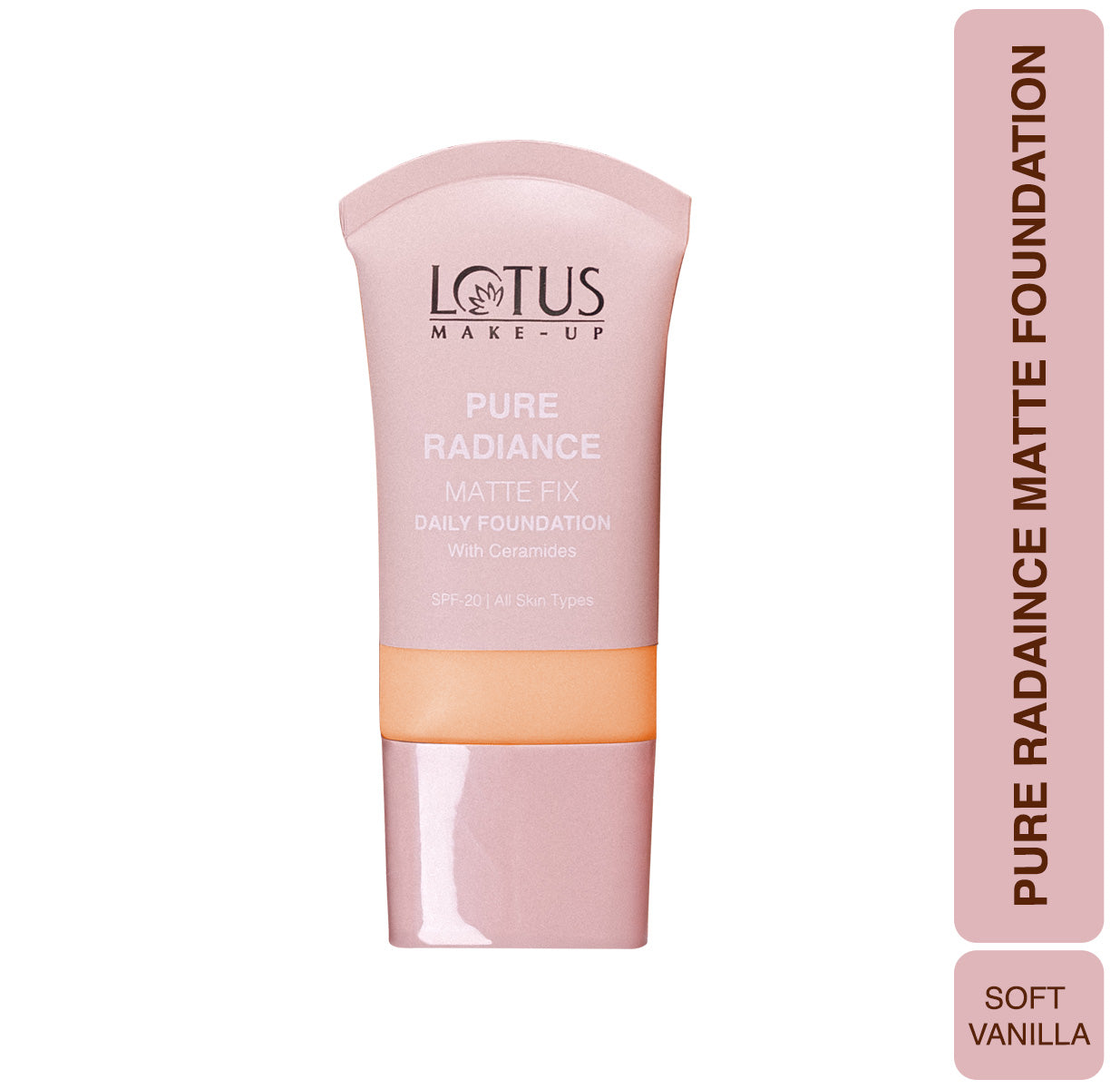Lotus Herbals Make-Up Pure Radiance Matte Foundation SPF 20, SOFT VANILLA, 30ml