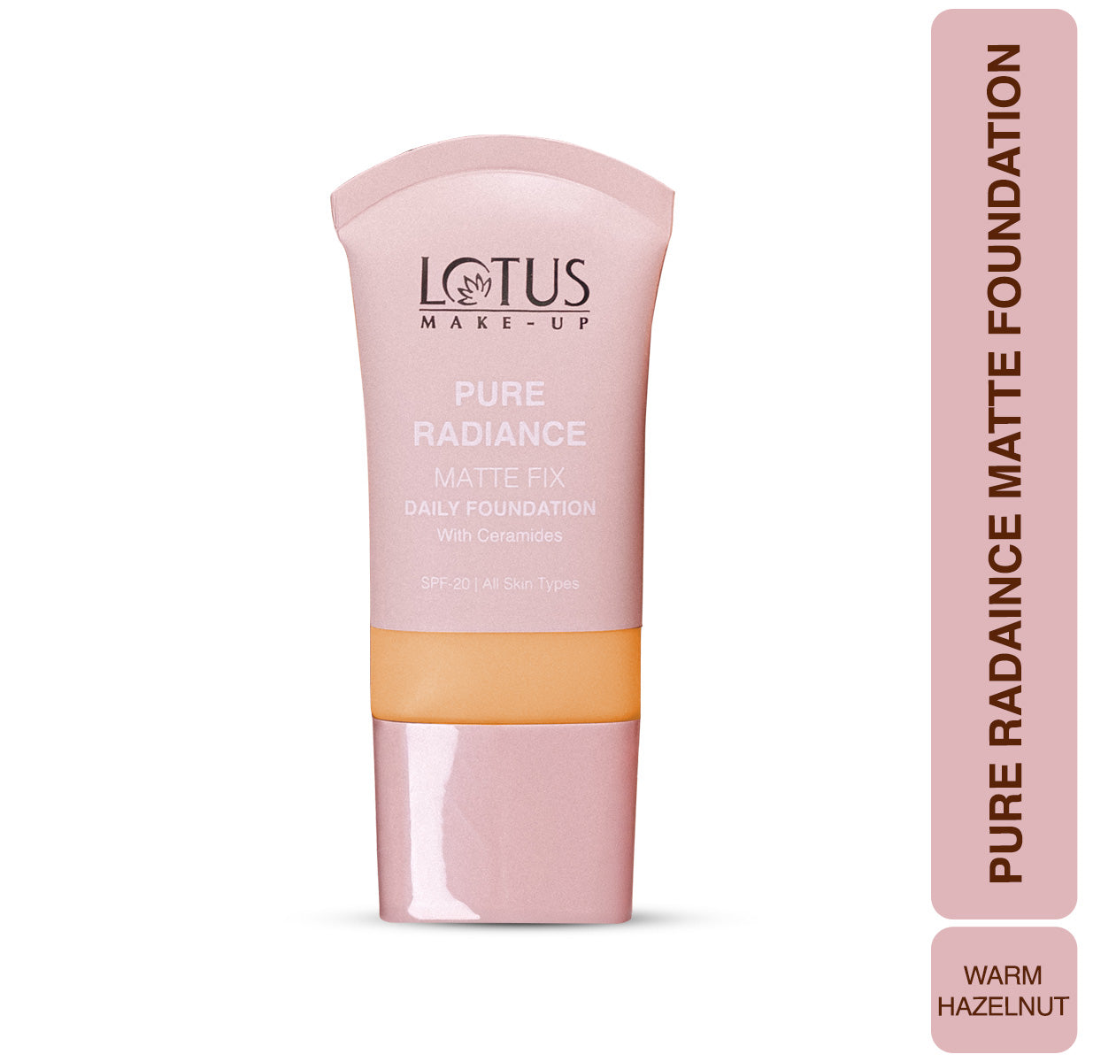 Lotus Herbals Make-Up Pure Radiance Matte Foundation SPF 20, WARM HAZELNUT, 30ml