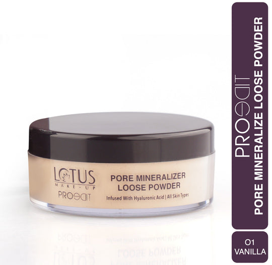 Lotus Herbals Proedit Pore Mineralizer Loose Powder, 01 VANILLA, 18g